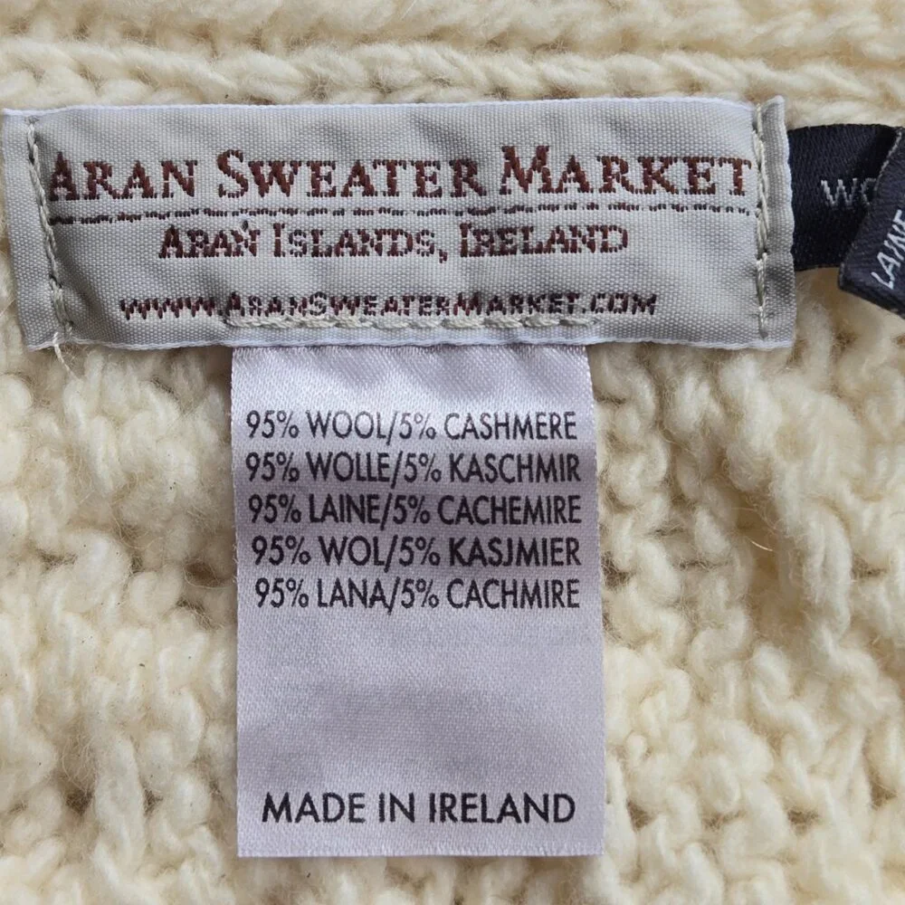 Aran Sweater Market Wool Cashmere Cable Scarf Thick